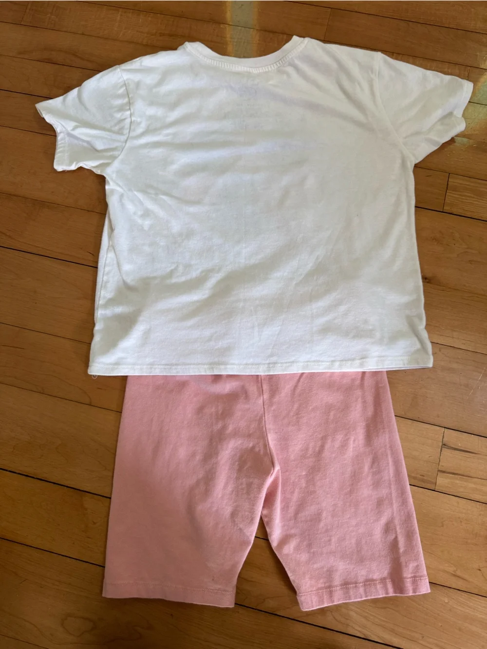 4/$12 Kids Unicorn Matching Set - White Top & Pink Shorts